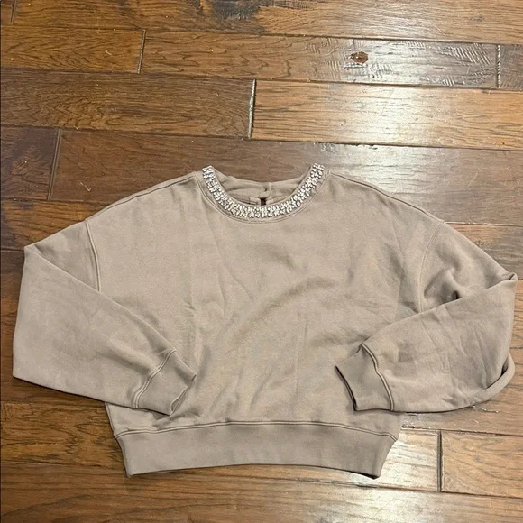 Embellished Tan Sweatshirt - Picture 1 of 6
